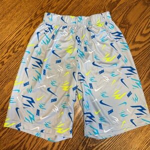 Nike Men's Athletic Shorts with Blue and Yellow Accents